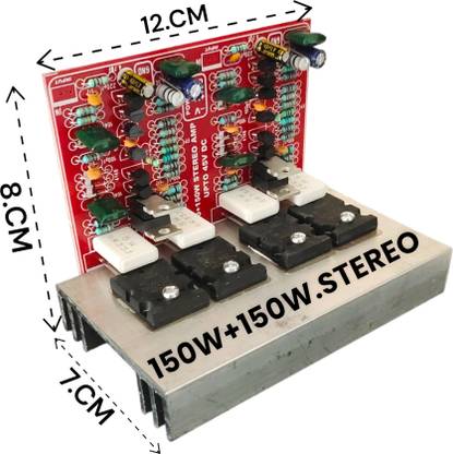 High Tech 300Watt STEREO 4 Transistor Amplifier Board,(150+150) DC 24V To 45V Dual Supply Electronic Components Electronic Hobby Kit