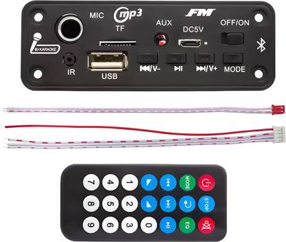 Robo Ocean Customizable 5V DC MP3 Bluetooth Module Amplifier Decoder Board & Remote for DIY Electronic Components Electronic Hobby Kit