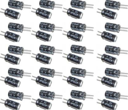 R&D Pack of 40 470uF 16V 105C Radial Electrolytic Capacitor 8x12mm Electronic Components Electronic Hobby Kit