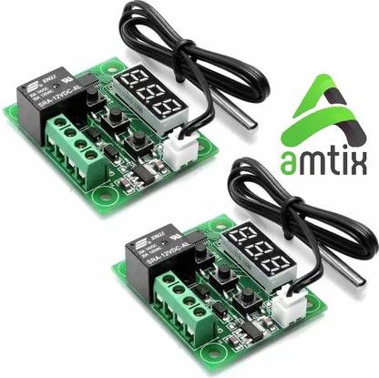 AMTIX W1209 12V DC Digital Temperature Controller (Pack of2)hfgf Temperature Sensor and Controller Electronic Hobby Kit