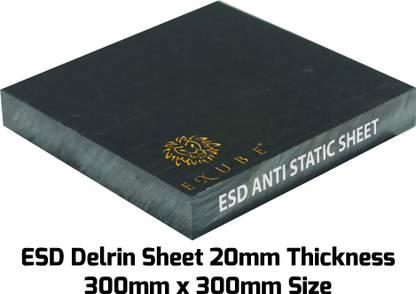 EXUBE ESD Delrin Sheet 20mm Thickness 300mm x 300mm Size Electronic Components Electronic Hobby Kit