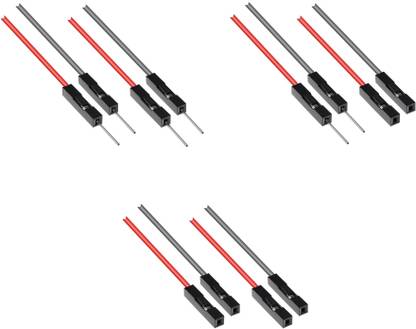 e4u Quality 1 Pin Jumper Wires M-M + M-F + F-F 12” Long Red + Black – 10 Pairs Each Interconnect Electronic Hobby Kit