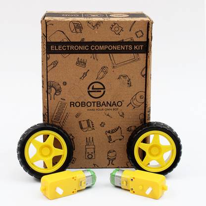 Robotbanao DC BO Motor Dual Shaft Smart Plastic Car Robot Gear for Arduino with Wheel, 2 pc Electronic Components Electronic Hobby Kit