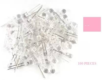 uneeds 100 pieces crystal clear 5mm Pink LED Display Lights Electronic Hobby Kit