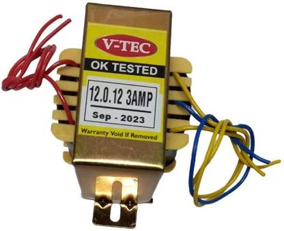 V-TEC 12.0.12 Volt 3Amp step down transformer (3000ma) Power Supply Electronic Hobby Kit