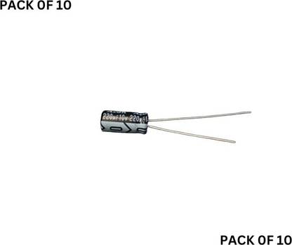 MAG BEE 220uf 10 V Electrolytic Capacitor 220 Micro Farad 10 Volt, Pack of 10 Electronic Components Electronic Hobby Kit
