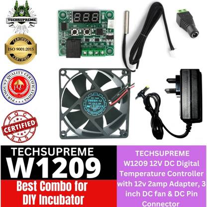 TechSupreme Cheap & Best Combo DIY Incubator W1209 Temperature Controller Board Electronic Components Electronic Hobby Kit