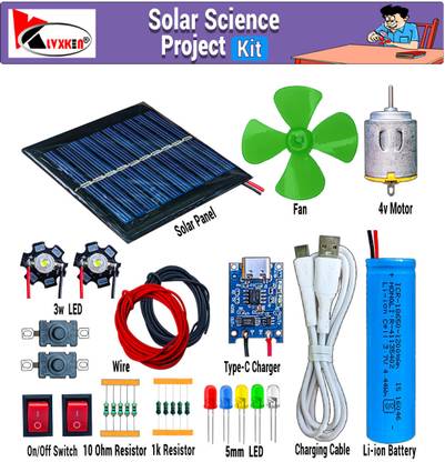 KLVXKEN Mini Solar Panel, 4v dc motor kit, light & Other Science Poject Experiment Kit Electronic Components Electronic Hobby Kit