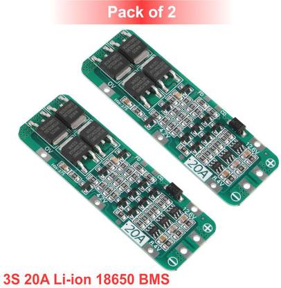 Scienticy BMS 3S 20A 11.1V 12.6V 18650 Li-ion Lithium Battery Protection Board (Pack of 2) Electronic Components Electronic Hobby Kit