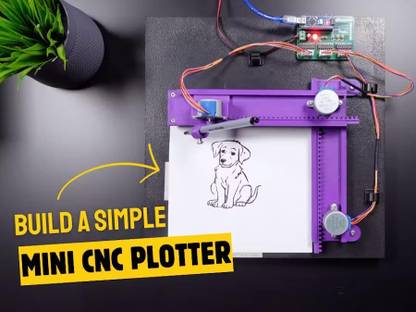 AUTO BOTIX Mini CNC Plotter Project Complete DIY Kit 3D Printed Parts, Electronic Circuit Educational Electronic Hobby Kit