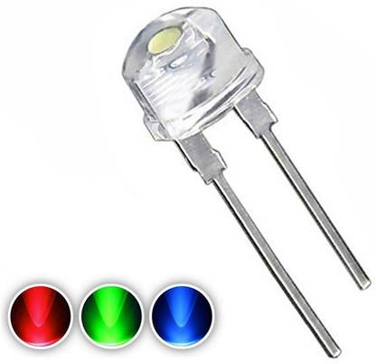 Wenray (25 Pieces) 8mm Transparent RGB LED, 3V DC 2 Pin Multicolor Changing LED Electronic Components Electronic Hobby Kit