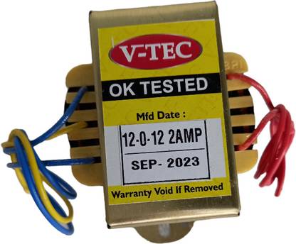 V-TEC 12 VOLT TRANSFORMER 2AMP Power Supply Electronic Hobby Kit