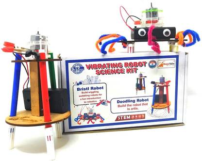 StepsToDo Vibrating Bristlebot & Doodling Robot Making Kit. Two in One Robotic Kit Automotive Electronic Hobby Kit