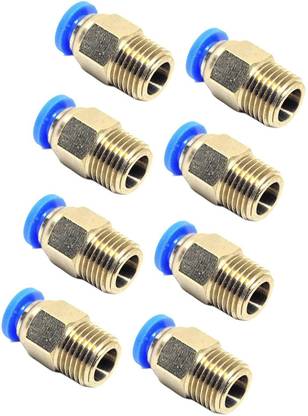 INVENTO 8Pcs PC4-M10 10mm Threaded Pneumatic Push Fitting Connector for 4mm OD Pipe Tube Automotive Electronic Hobby Kit