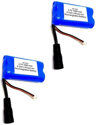 INVENTO 2Pcs 3.7V 1000mAh Polymer Lithium ion Li-ion Battery 2 Cell with Charging Port Automotive Electronic Hobby Kit