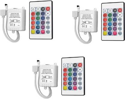 EASTRA PACK OF 3 24 Keys RGB IR Wireless Remote Controller Power Supply Electronic Hobby Kit