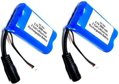 INVENTO 2Pcs 3.7V 3000mAh Polymer Lithium ion Li-ion Battery 2 Cell with Charging Port Automotive Electronic Hobby Kit