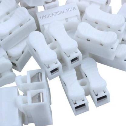 Universal Hub 30PCS 2 Pins Cable Clamp Connectors Electrical Push Type Cable Connectors Electronic Components Electronic Hobby Kit