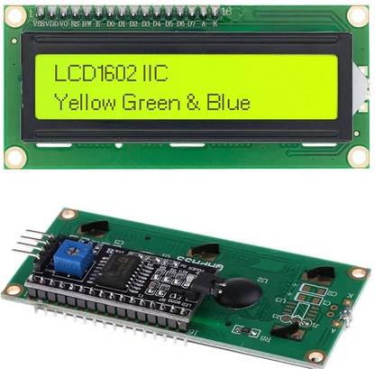 ELECSYNERGY 16x2 LCD Module Shield Yellow-Green Backlight with IIC I2C Display Lights Electronic Components Electronic Hobby Kit