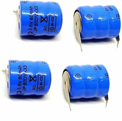INVENTO 4pcs 3.6V 60mah Button Cell Ni-Cd CMOS Battery Non Rechargeable Automotive Electronic Hobby Kit