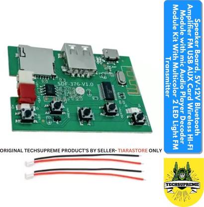 TechSupreme Speaker Board, 5V Bluetooth Amplifier FM USB AUX Card Wireless with connector Sound Recorder and Sound Circuit Electronic Hobby Kit