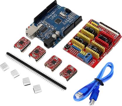 R&D CNC Shield Expansion V3.0 UNO R3 Board Drv8825 Stepper Motor Driver Heatsink Electronic Components Electronic Hobby Kit