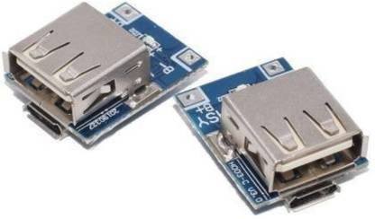 KTC CONS LABS Pack of 2Power bank 5V 1A CHARGER CIRCUIT MODULE With Micro USB/USB A 134NP Electronic Components Electronic Hobby Kit