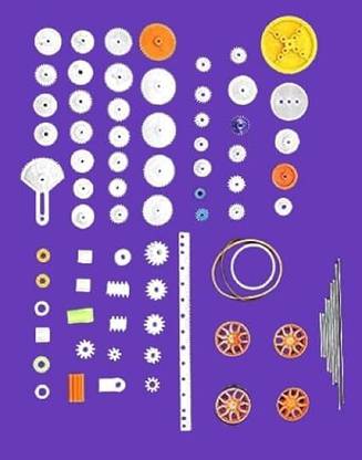 SP Electron 78 Pcs Plastic Gear Set Rack Pulley Belt Worm Single Double Gears Diy Car Robot Automotive Electronic Hobby Kit