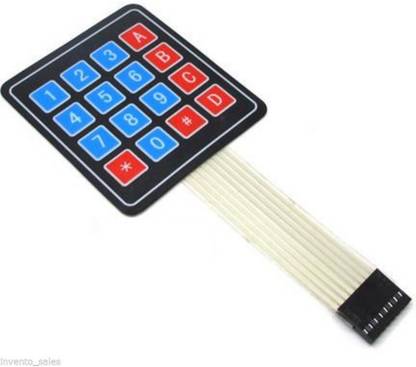 INVENTO 4 x 4 Matrix Array 16 Key Membrane Switch Keypad Keyboard for Arduino AVR PI​C Electronic Components Electronic Hobby Kit