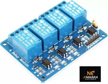 NIHAKA 4 Channel 5v Relay Module Control for Arduino Blue Micro Controller Board 1 Pc Electronic Components Electronic Hobby Kit