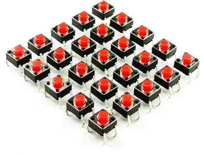 SYMFONIA 50 Pieces Momentry Push Button Switch Micro Push to On Button (Pack of 50) Electronic Components Electronic Hobby Kit