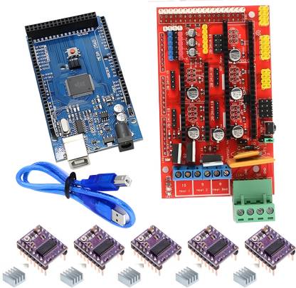R&D RAMPS 1.4 3D Printer controller Mega2560 with cable Drv8825 Driver with heatsink Electronic Components Electronic Hobby Kit