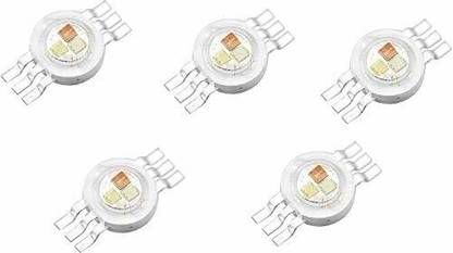 SYMFONIA 5 Pieces High Power 6 pins 3W Chip RGB SMD LED Diode Bulb Lamp (300mA-350mA for Each Color 3 Watt) Multicolor SMD COB Light Emitter Components Diode 3 W Bulb Lamp Beads DIY Lighting Light Electronic Hobby Kit
