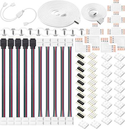 ELEPHANTBOAT RGB LED Strip Connector Kit Includes RGB Extension Cable Electronic Components Electronic Hobby Kit