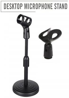 BALRAMA Round Base Desktop Mic Stand Adjustable Height Table Top Stand Mic Clip Holder Sound Recorder and Sound Circuit Electronic Hobby Kit