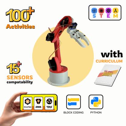 Atumx Robotic Arm kit - 6DOF Mini-industrial robotic arm kit | DIY Stem science kit | Educational Electronic Hobby Kit