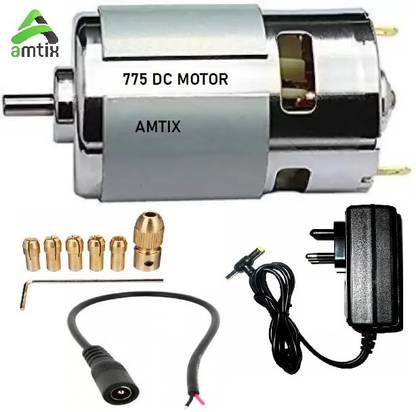 AMTIX 775 DC MOTOR WITH 1 AMP ADOPTER , CHUCK SET AND FM (Combo)amt775c Motor Control Electronic Hobby Kit