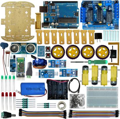 Tinkrbox Robotics kit for beginners with ultrasonic, IR, Bluetooth, and Video tutorials Educational Electronic Hobby Kit