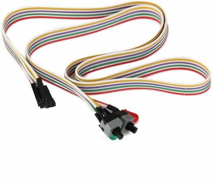 Diycart PC ATX Power Reset Push Switch Cable, 2 Led Light Red Green Front Bezel Wire Electronic Components Electronic Hobby Kit