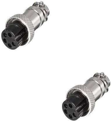 Flyrobo (2 pc) M12/GX12 5 Pin Female Aviation Plug Connector - - Electronic Components Electronic Hobby Kit