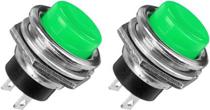 SYMFONIA 2Pin 3Amp Momentary Green Push Button Switch Panel Mount Push Button Horn Switch Electronic Components Electronic Hobby Kit