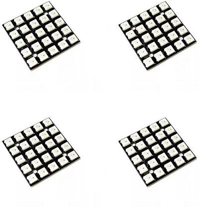 Flyrobo (4 Pcs) Pro3D 25Bit WS2812 5050 5x5 Digit RGB LED Built-in Full Color Driving Electronic Components Electronic Hobby Kit