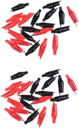 WHO 20 Pair Test Small Clip Battery Small Crocodile Clip Red and Black Power Supply Electronic Hobby Kit