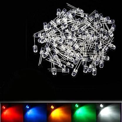 yentel 100 Pics 5mm 3in1 RGB Auto Flashing LED slow flash and fast flash auto changing Light Electronic Hobby Kit