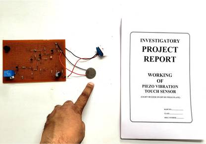 ONTEX ELECTRONICS Piezo Vibration Touch Sensor Handmade Minor Project (With Printed Report) Educational Electronic Hobby Kit