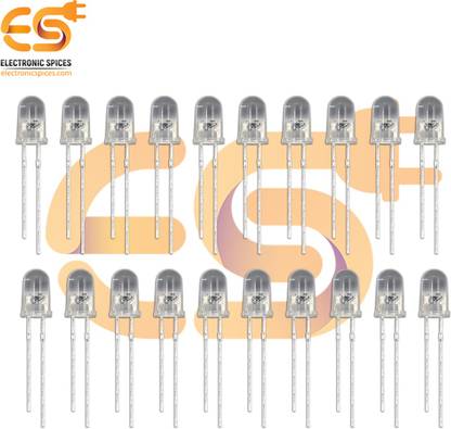 Electronic Spices 5mm Basic Green LEDs round shape pack of 1000 (Green in Clear) Electronic Components Electronic Hobby Kit