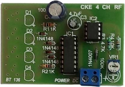 CKE LED CHASER 4 CHANNEL RF WITH COUNTER DECADE IC CD4017 AND TIMER IC NE555 PCB Electronic Components Electronic Hobby Kit