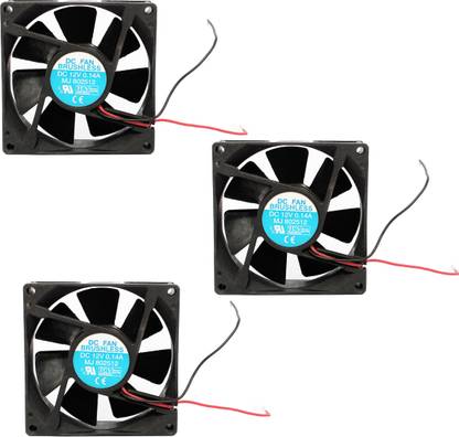 Robotbanao DC 3 Fans PRO High Speed 12V 0.45amp Cabinet 3-Inch Square Desktop Processor Temperature Sensor and Controller Electronic Hobby Kit