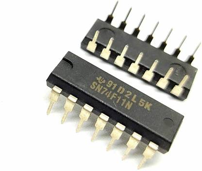 INVENTO 4Pcs 7411 IC SN74HC11N AND Gate, 74HC11, 3 Input, 5.2 mA, 2 V to 6 V, DIP-14 Automotive Electronic Hobby Kit