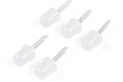 RANVIRKAR 8mm Common Anode 4 Pin Tri Color Diffused Light Lamp LED Diode Rgb Light 5pcs Electronic Components Electronic Hobby Kit
